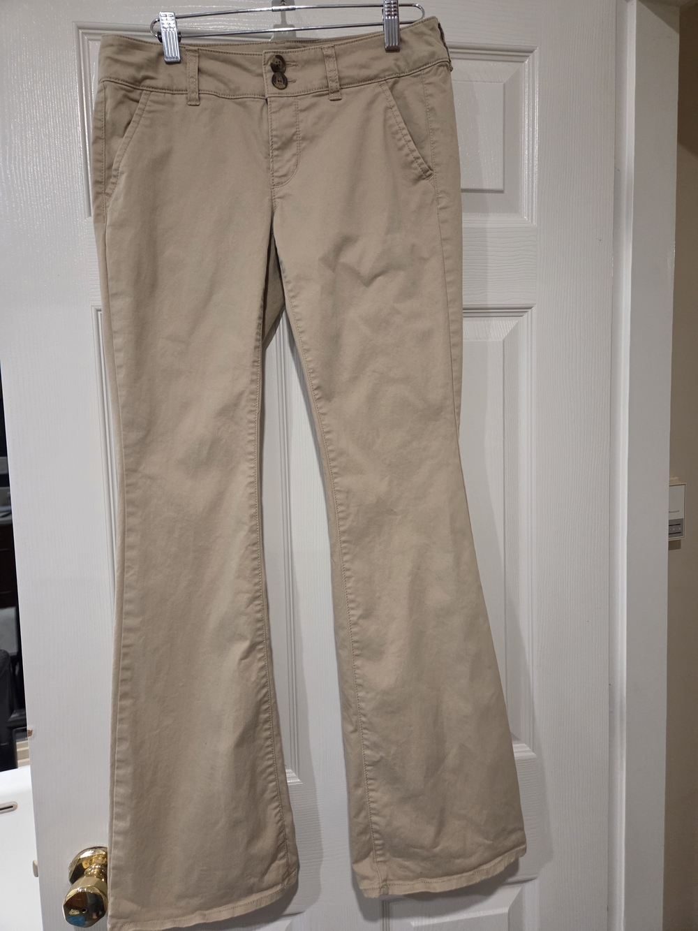 American Eagle Artist Stretch Low Rise Bootcut Khaki Pants Size 2 Y2K